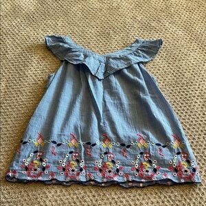 GAP Blue Ruffled Tiered Blouse with Sailor Collar